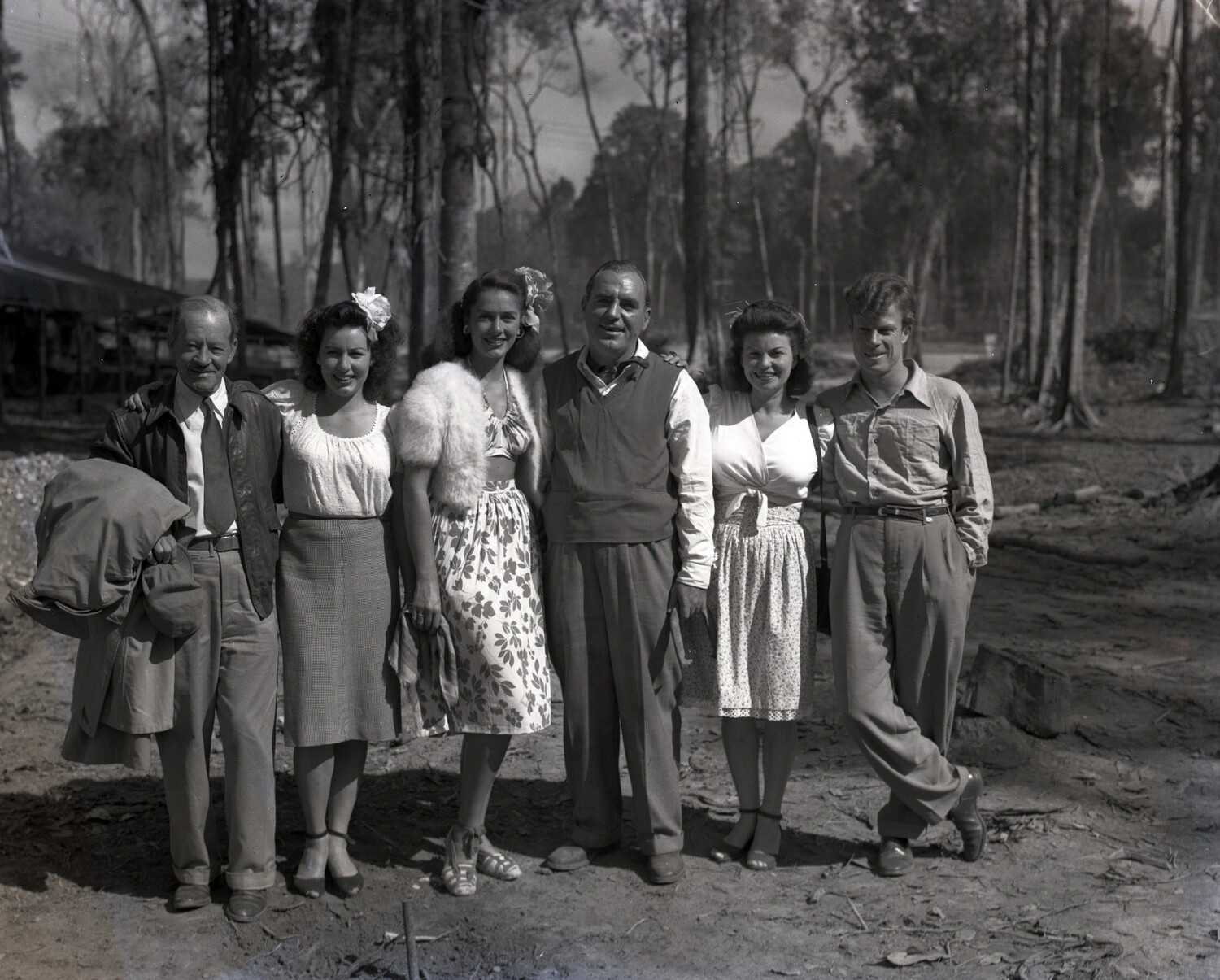 Group of Visitors at a CBI Theater Base, Myitkyina Area