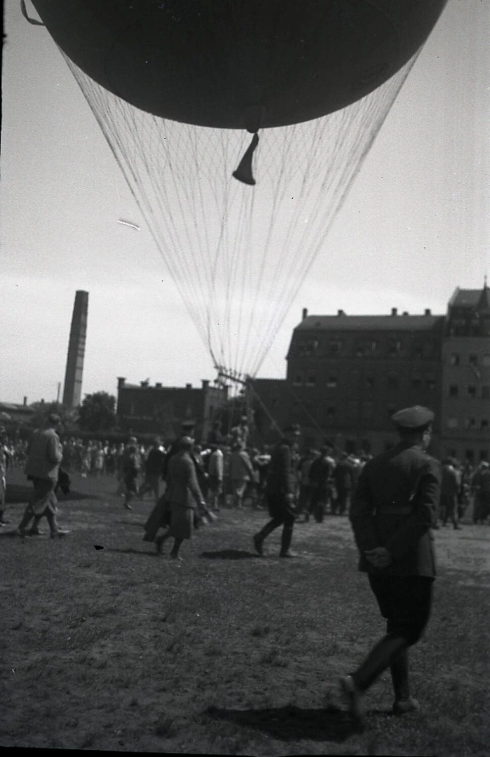 Gas Balloon Rigging and Crowd at Launch Site, German Aviation Event, 1930s (Companion Image)