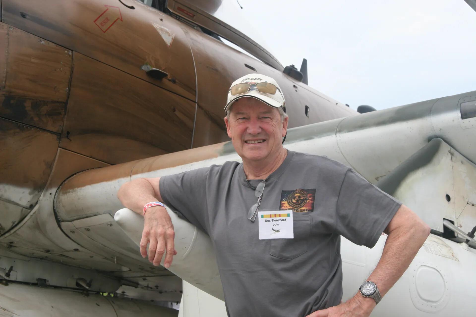 Portrait of Attendee 'Doc Blanchard' with Douglas A-1 Skyraider Aircraft