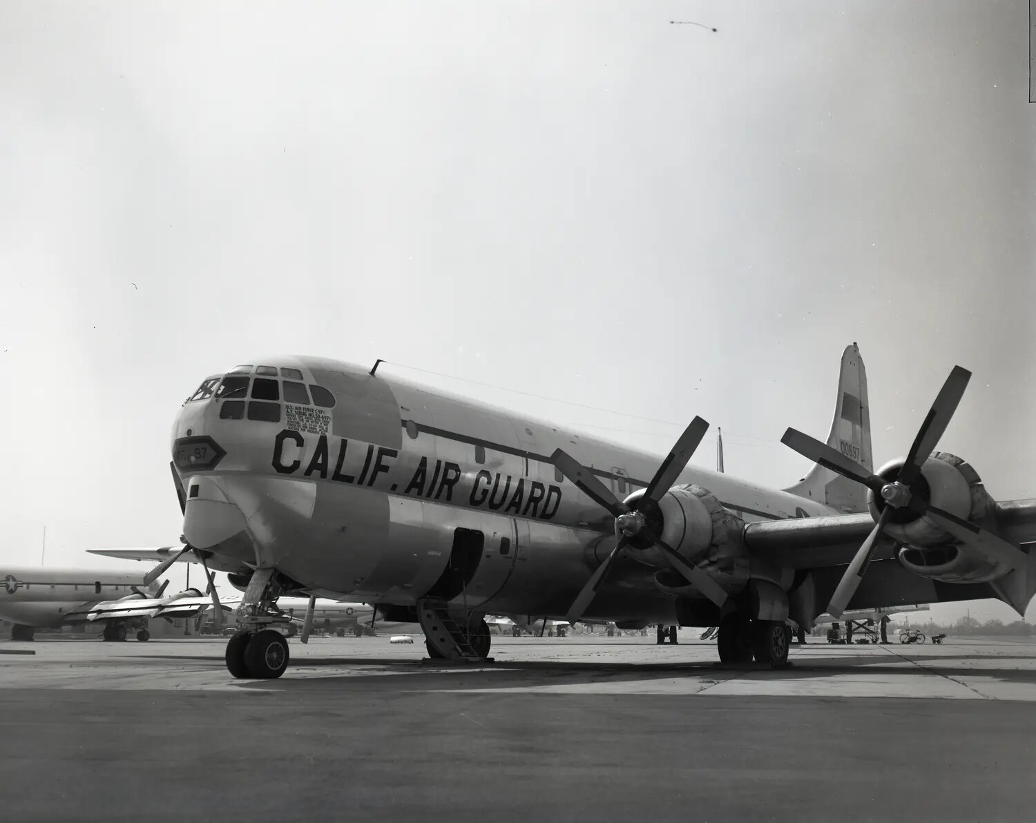 Boeing C-97 Stratofreighter of the California Air National Guard on the Flight Line