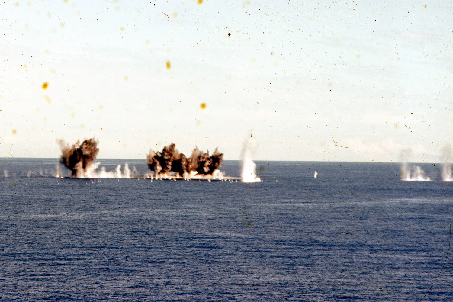 Ordnance Explosions on Ocean Surface, USS Ticonderoga Exercise Series