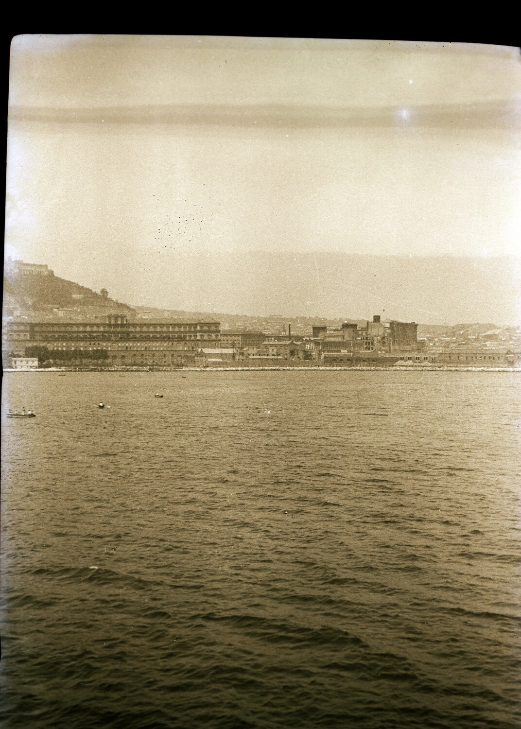 Distant Harbor City View from Shipboard, 1930s Pacific/China Naval Cruise