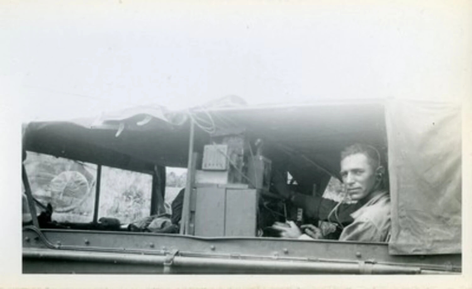 U.S. Army Radio Operator in Mobile Communications Truck, WWII