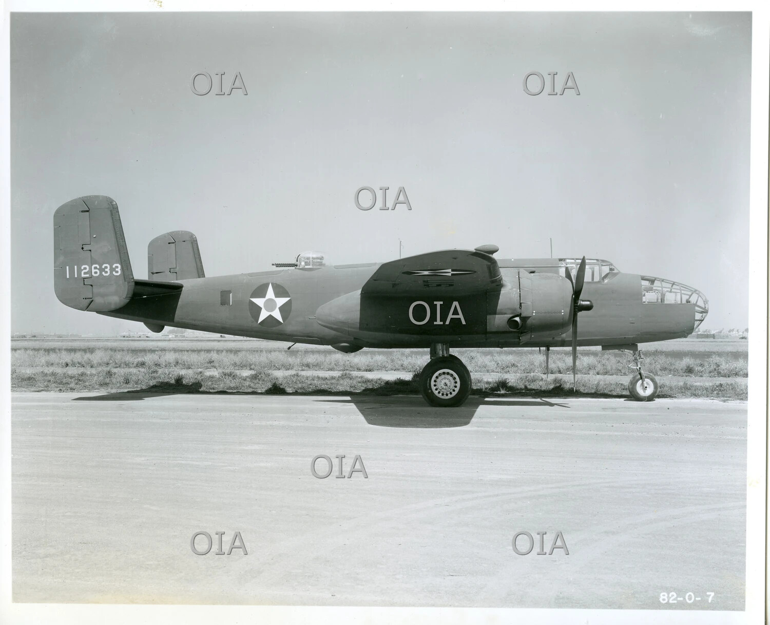 North American B-25 Mitchell Medium Bomber, Right Profile View, Serial 112633