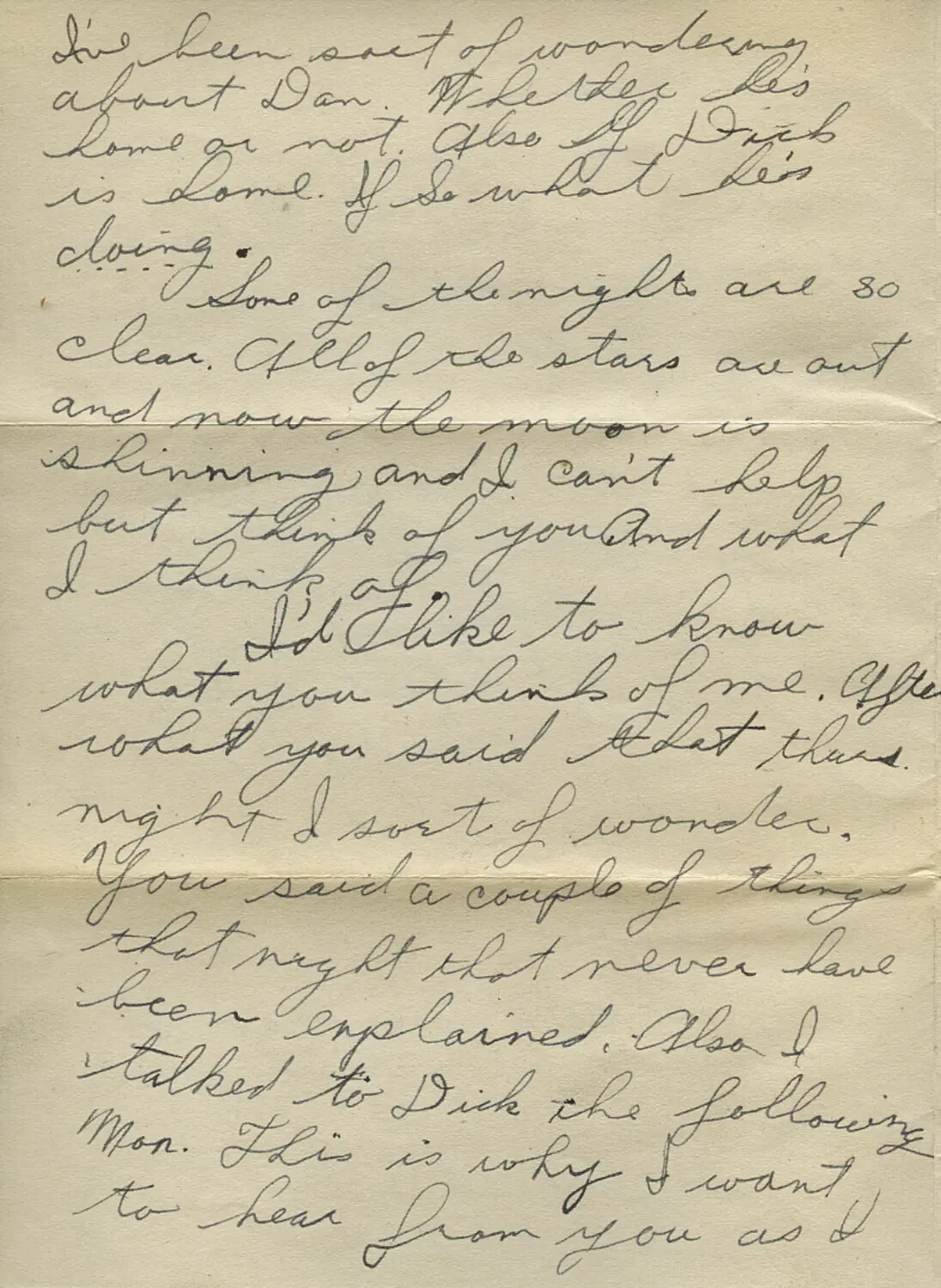 Handwritten Personal Letter, WWII Moon Sammiet Correspondence Collection