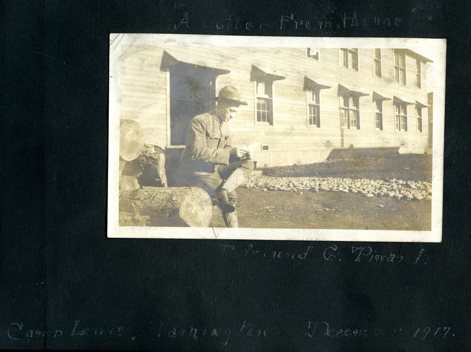 A Letter From Home -- Soldier Edmund C. Pivar, Camp Lewis, Washington, December 1917