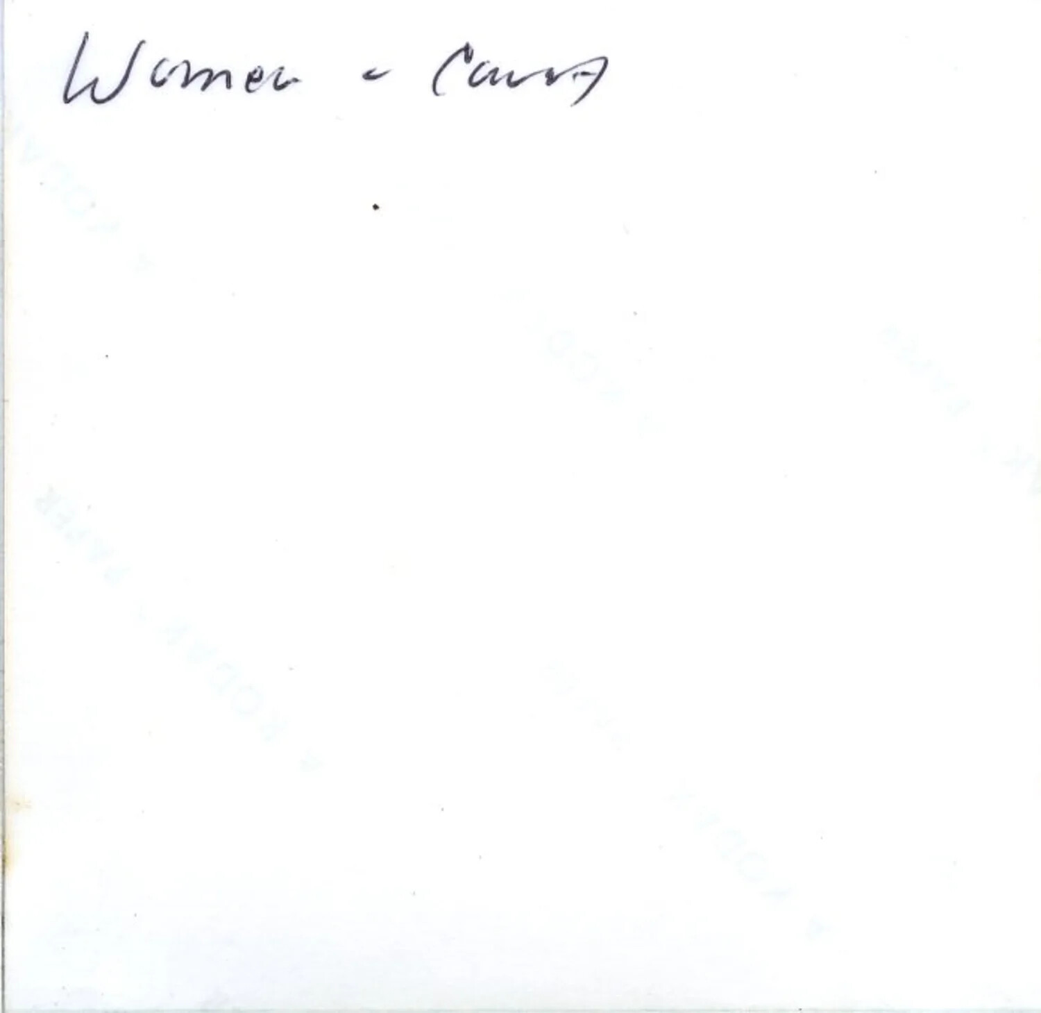 Handwritten Caption Card: 'Women - Cars', Vietnam, 1971