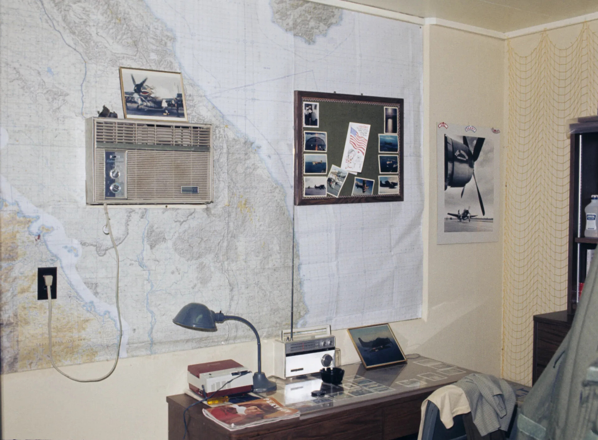 Naval Aviator's Personal Quarters with Chart Wall and Squadron Memorabilia, Don Engebretsen Collection