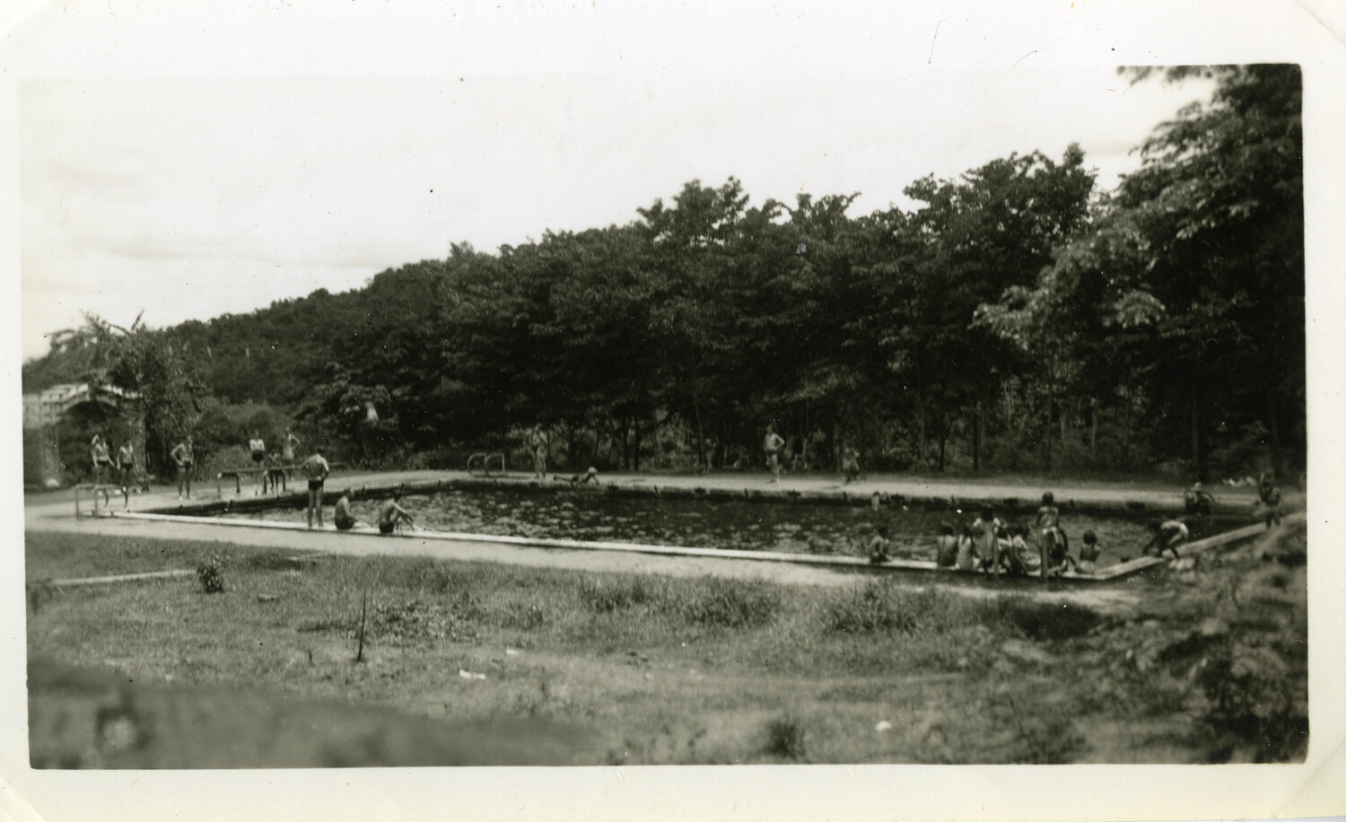 American Servicemen at an Outdoor Swimming Pool, Okinawa Area