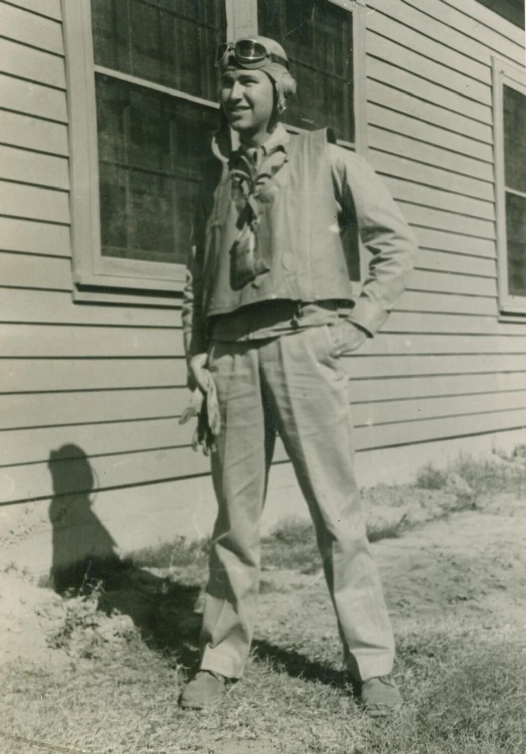 Portrait of a U.S. Naval Aviator in Flight Gear, World War II Era