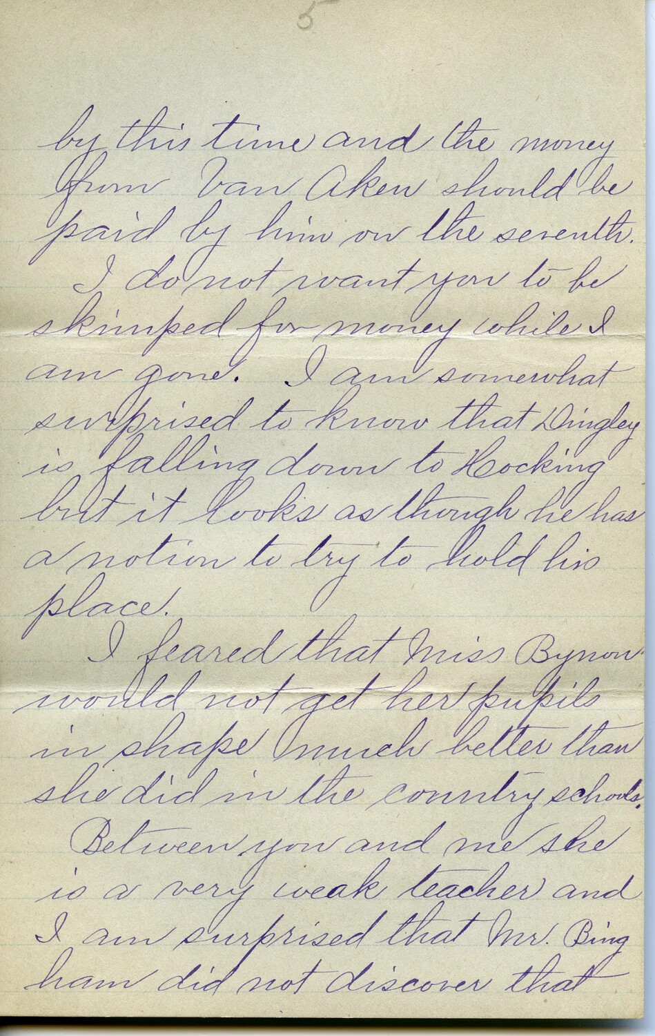 Handwritten Family Letter from J. A. Wagener to Son, Dated July 16, 1903