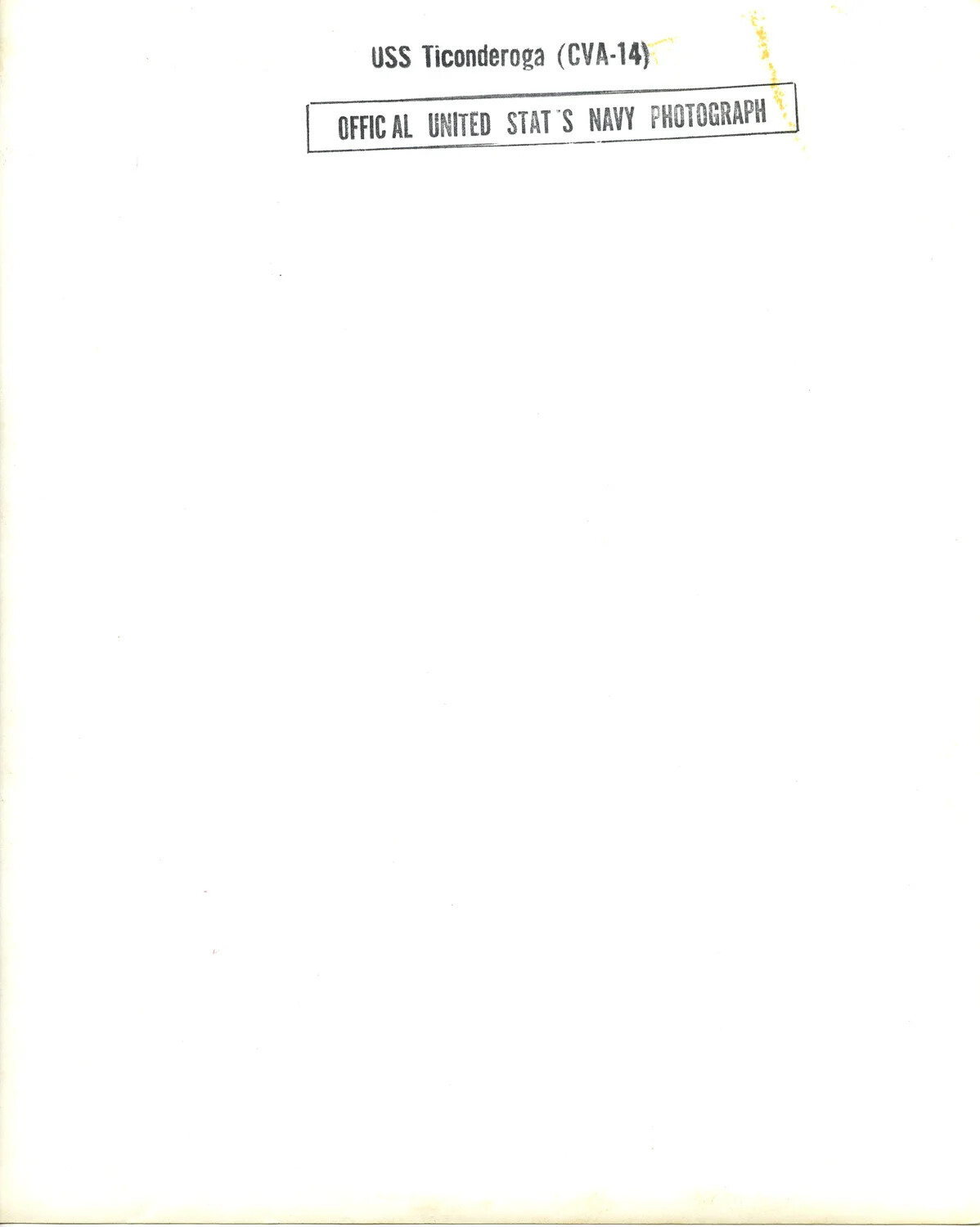 Official US Navy Photograph Identification Sheet, USS Ticonderoga (CVA-14), Vietnam Era