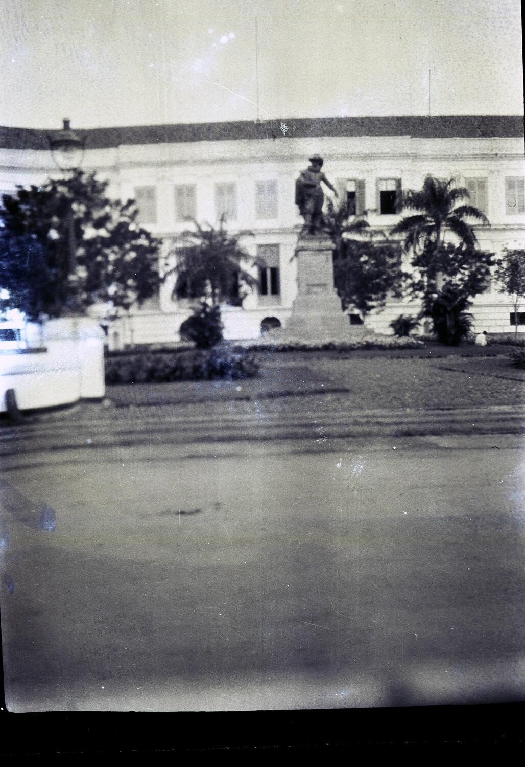 Colonial-Era Building and Statue, Treaty Port City, China, 1930s