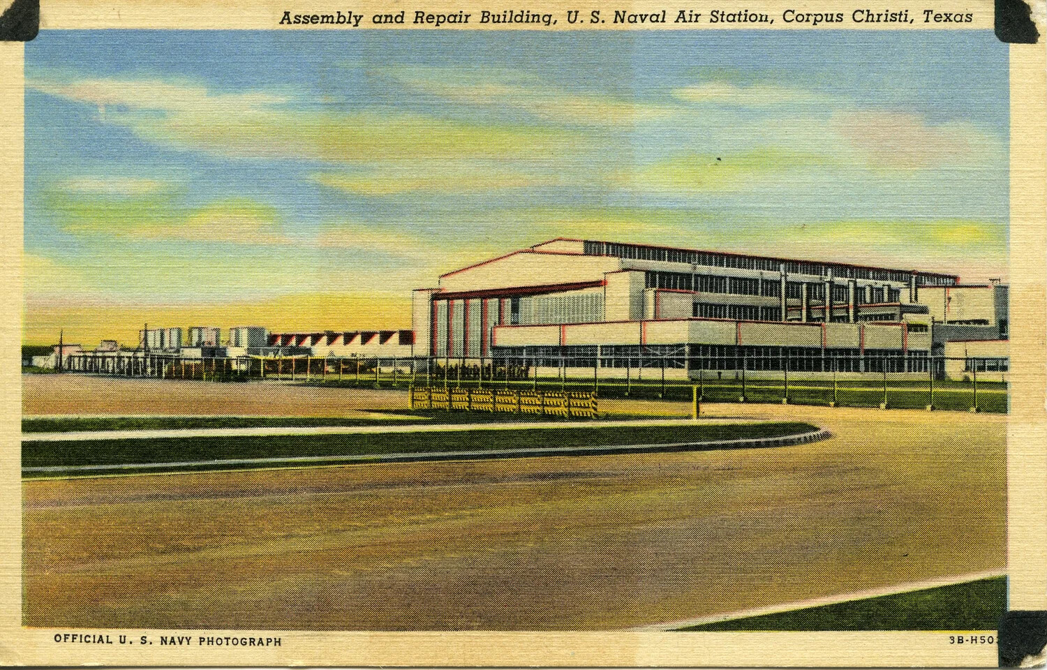 Official U.S. Navy Photograph Postcard: Assembly and Repair Building, U.S. Naval Air Station, Corpus Christi, Texas