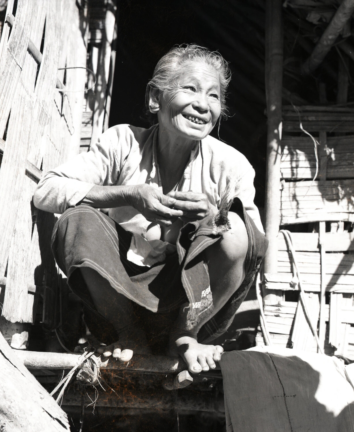 Portrait of an Elderly Village Woman, China-Burma-India Theater, WWII Era (Kotec Collection)