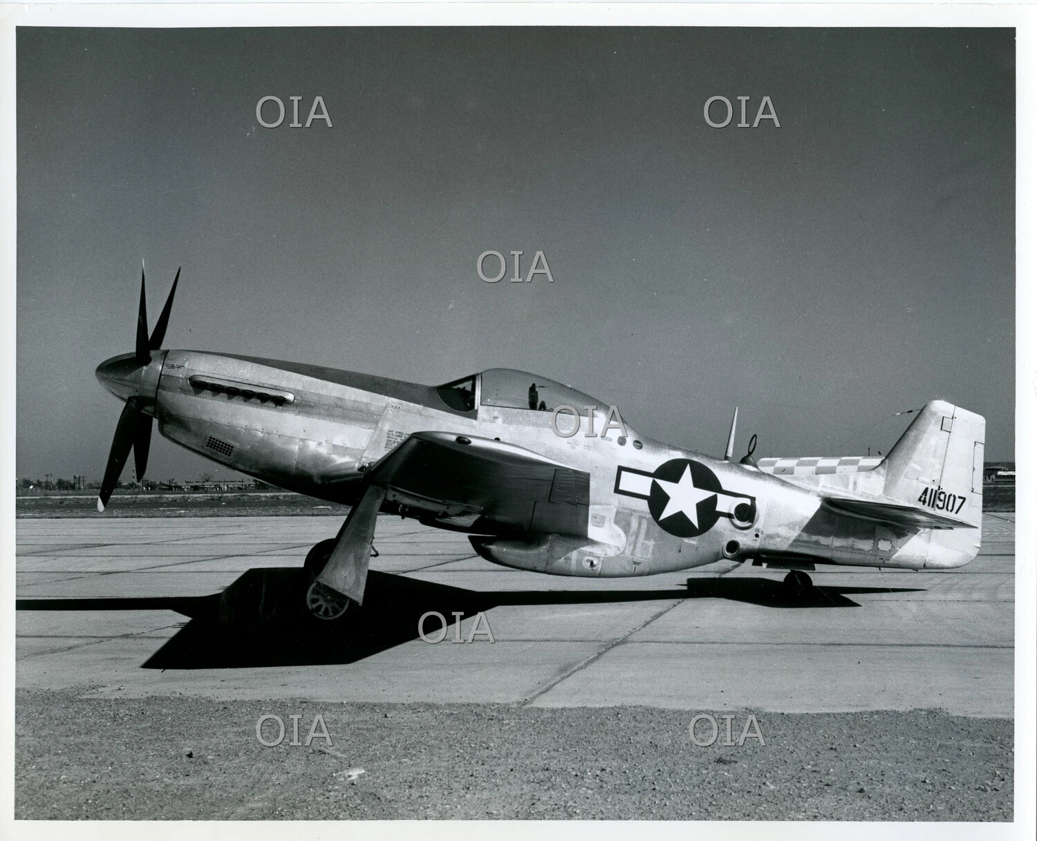 North American P-51 Mustang, Checkerboard Tail Markings, Serial 411907