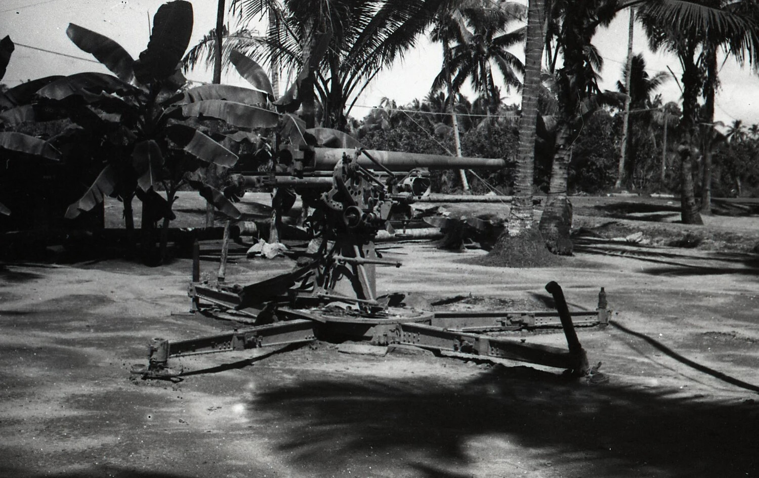 Abandoned Japanese Anti-Aircraft Gun Position, Luzon, Philippines, WWII