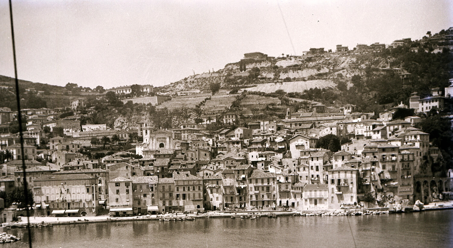 Mediterranean Coastal Town Viewed from Harbor, U.S. Navy Pre-WWII Album