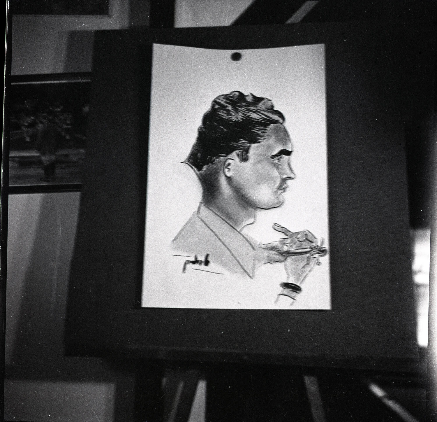 Photograph of Pinned Illustration: Profile Portrait of a Young Man