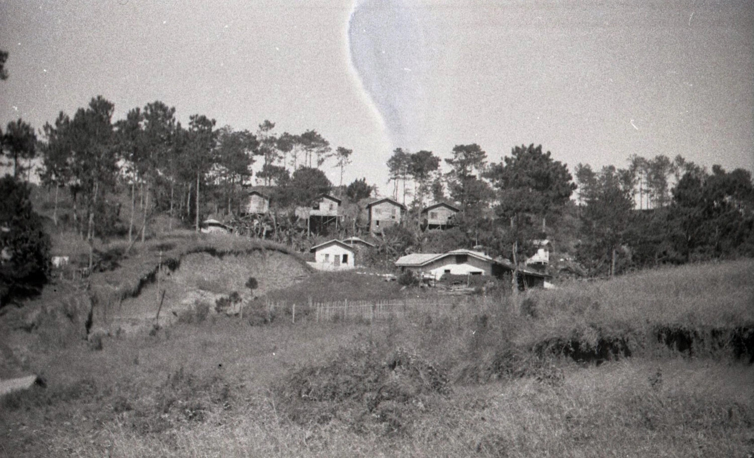Hillside Village of Wooden Cottages Among Pine Trees, Baguio Region, Luzon, Philippines, WWII Era