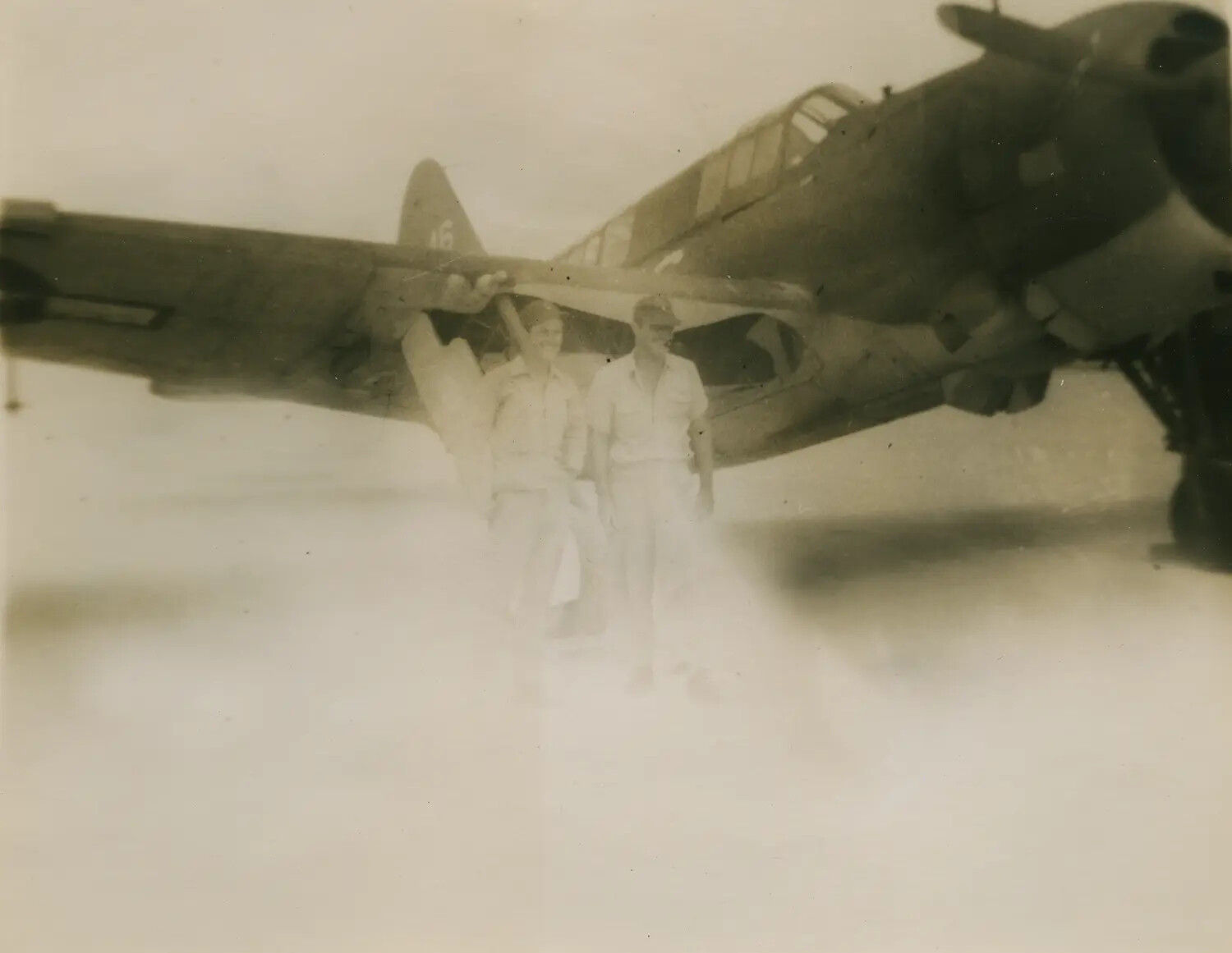 Aviators Beside Single-Engine Carrier Aircraft, McAleer Collection, WWII Pacific Theater