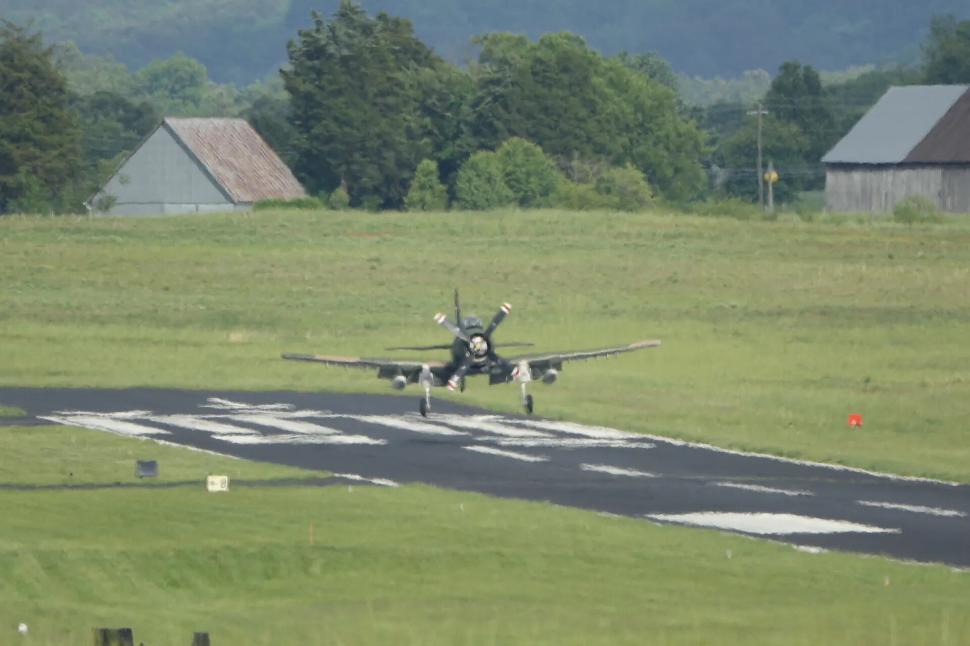 Douglas A-1 Skyraider on Takeoff/Landing Roll, May 2019 Fly-In Event