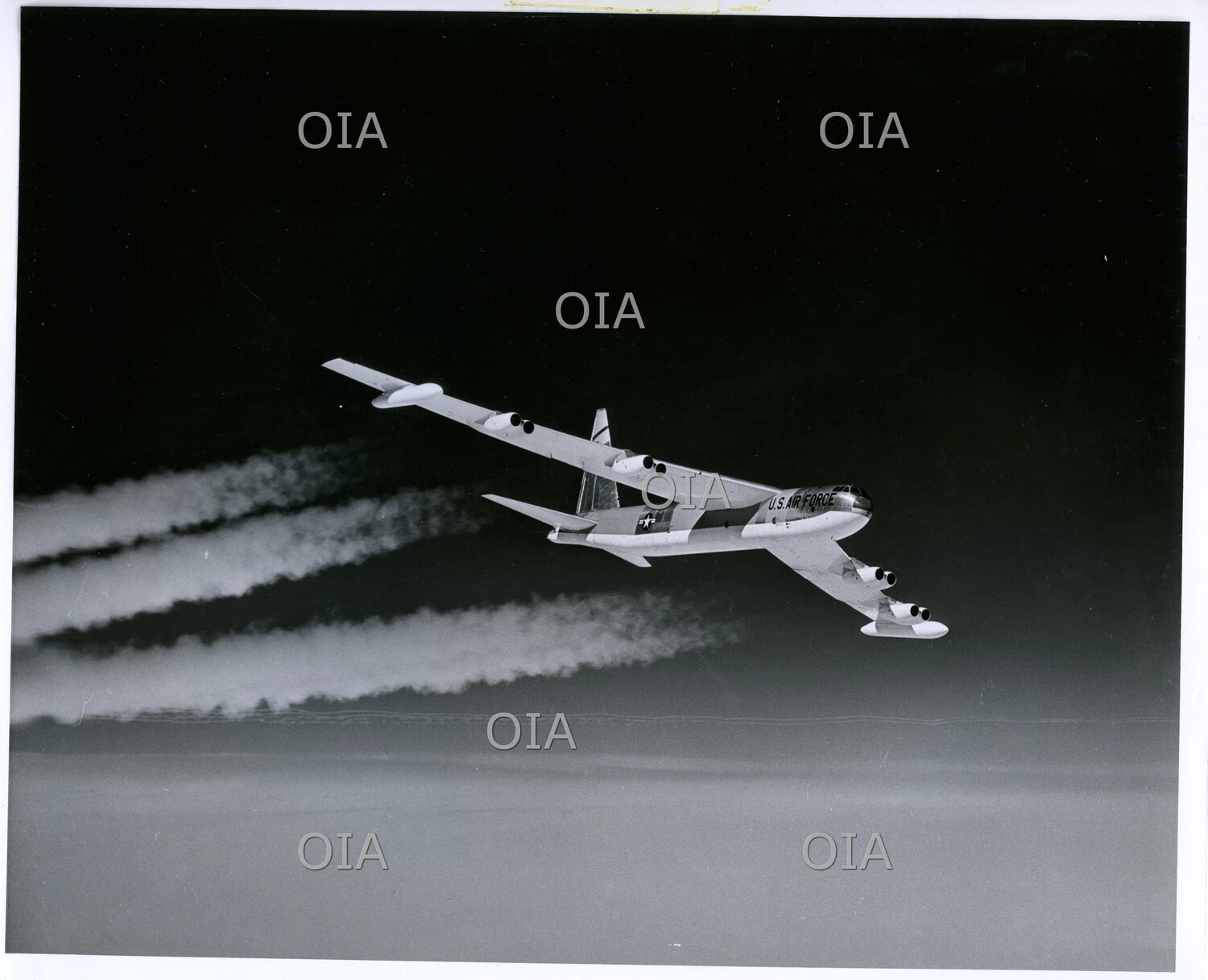 Boeing B-52 Stratofortress in High-Altitude Banking Turn with Contrails - USAF