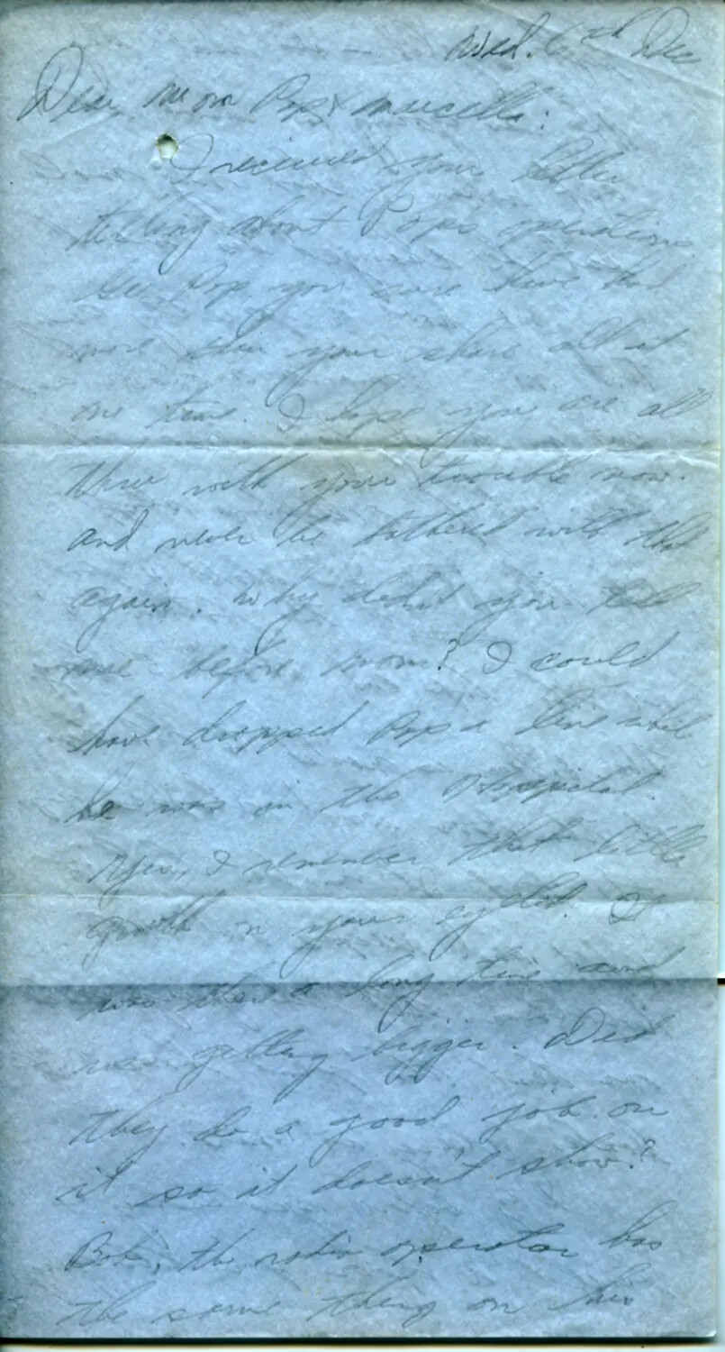 Handwritten Personal Letter, WWII B-24 Belly Gunner Correspondence, Margaroli Collection, 1944