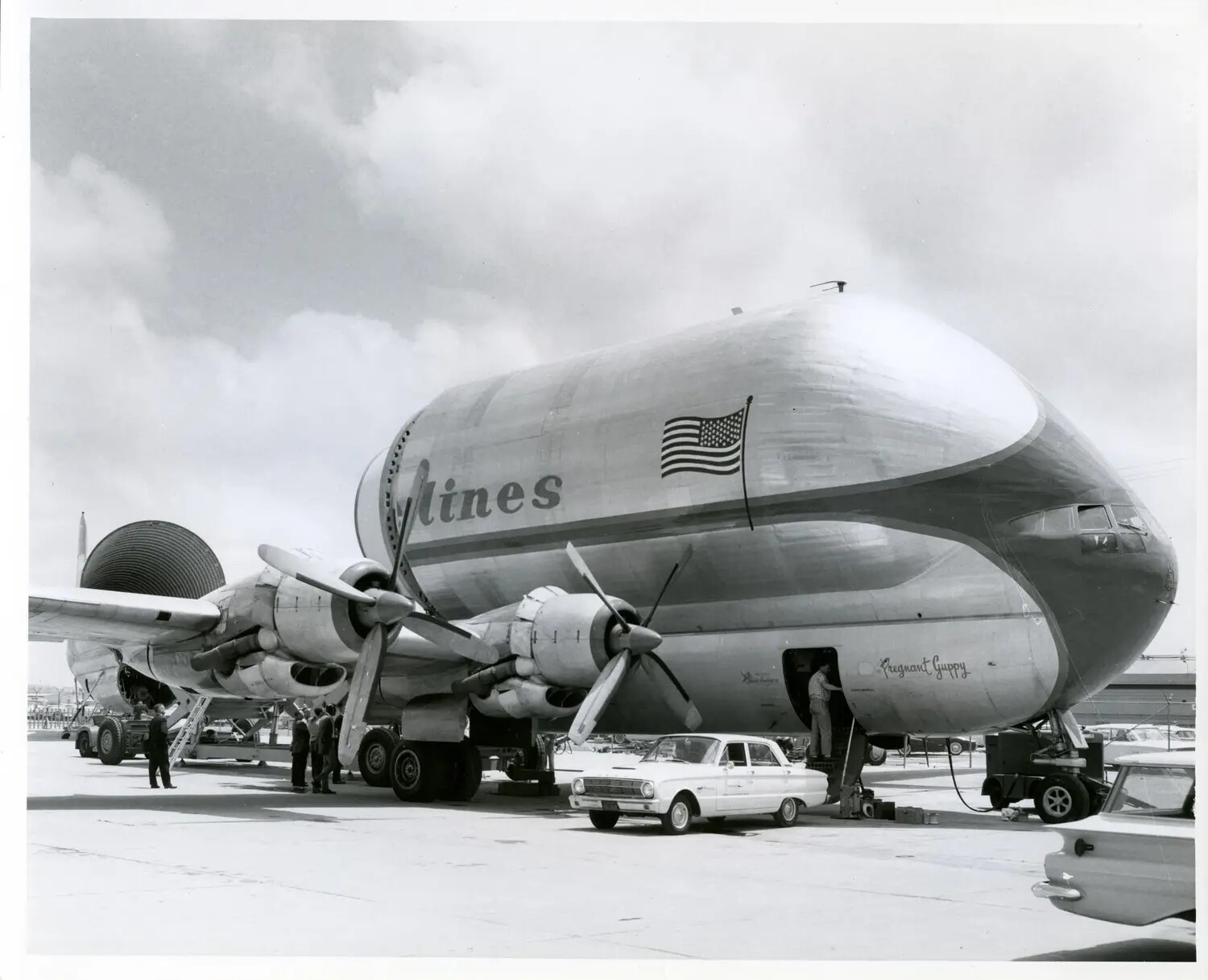 Aero Spacelines B-377PG 'Pregnant Guppy' Outsized Cargo Aircraft on Tarmac
