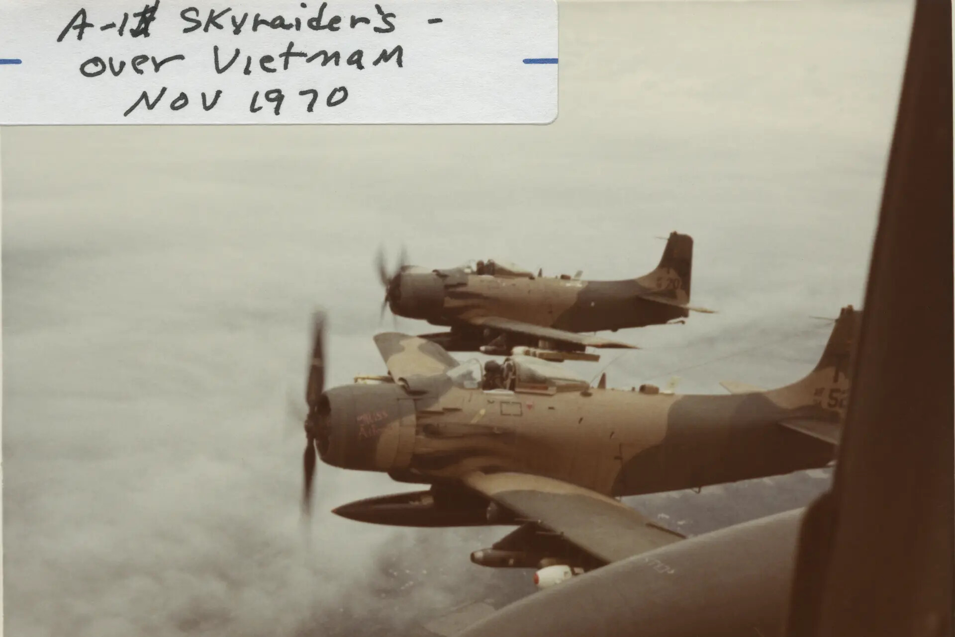 A-1H Skyraiders in Formation Over Vietnam, November 1970 (Gary Hawes Collection)