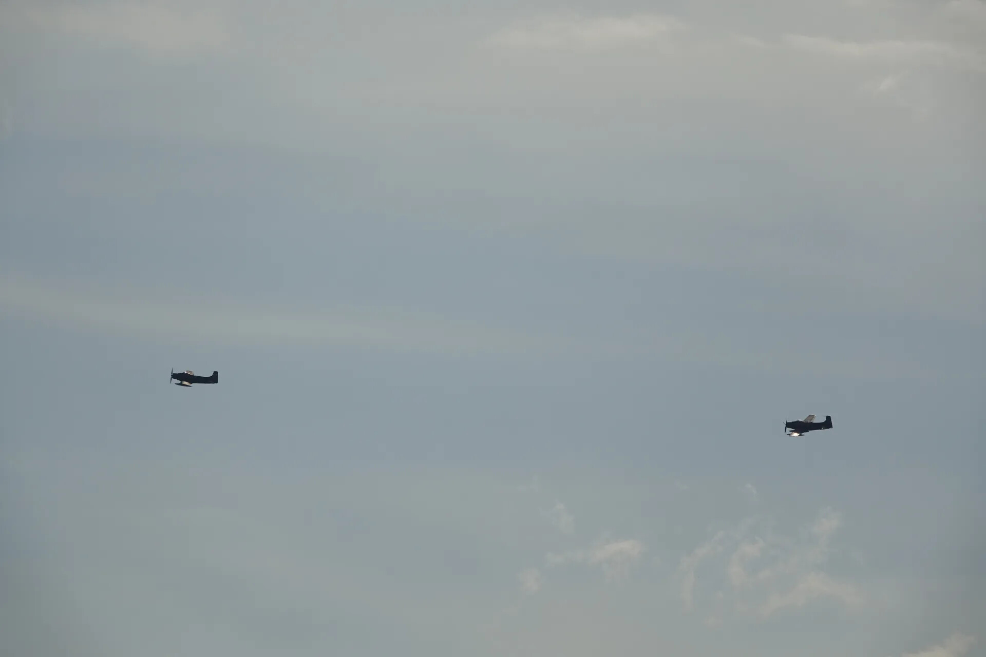 Formation Flyover of Two Warbird Aircraft, Reunion Event, May 2019