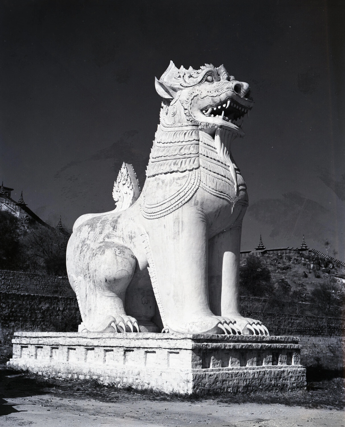 Giant Chinthe Guardian Statue, Mandalay, Burma -- WWII China-Burma-India Theater Photograph