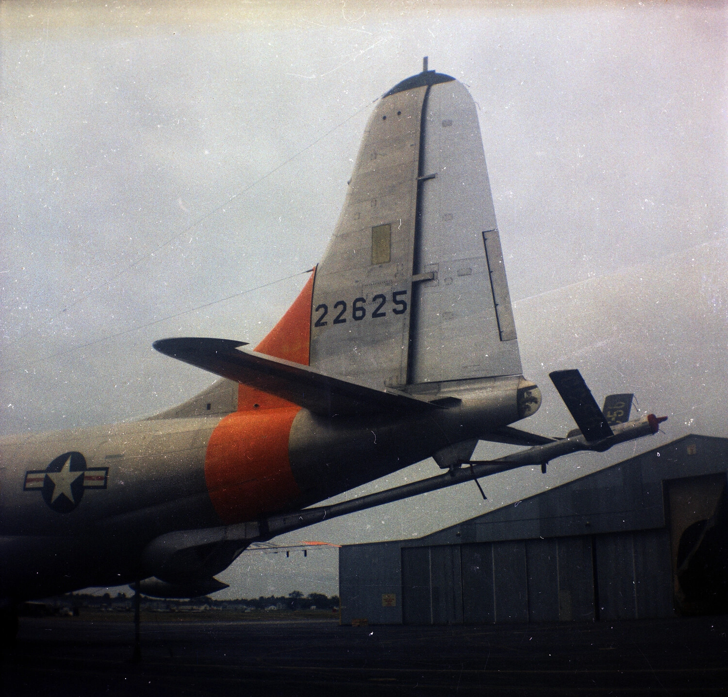 Tail Section of USAF Boeing B-50/WB-50 Superfortress, Serial 22625, High-Visibility Markings