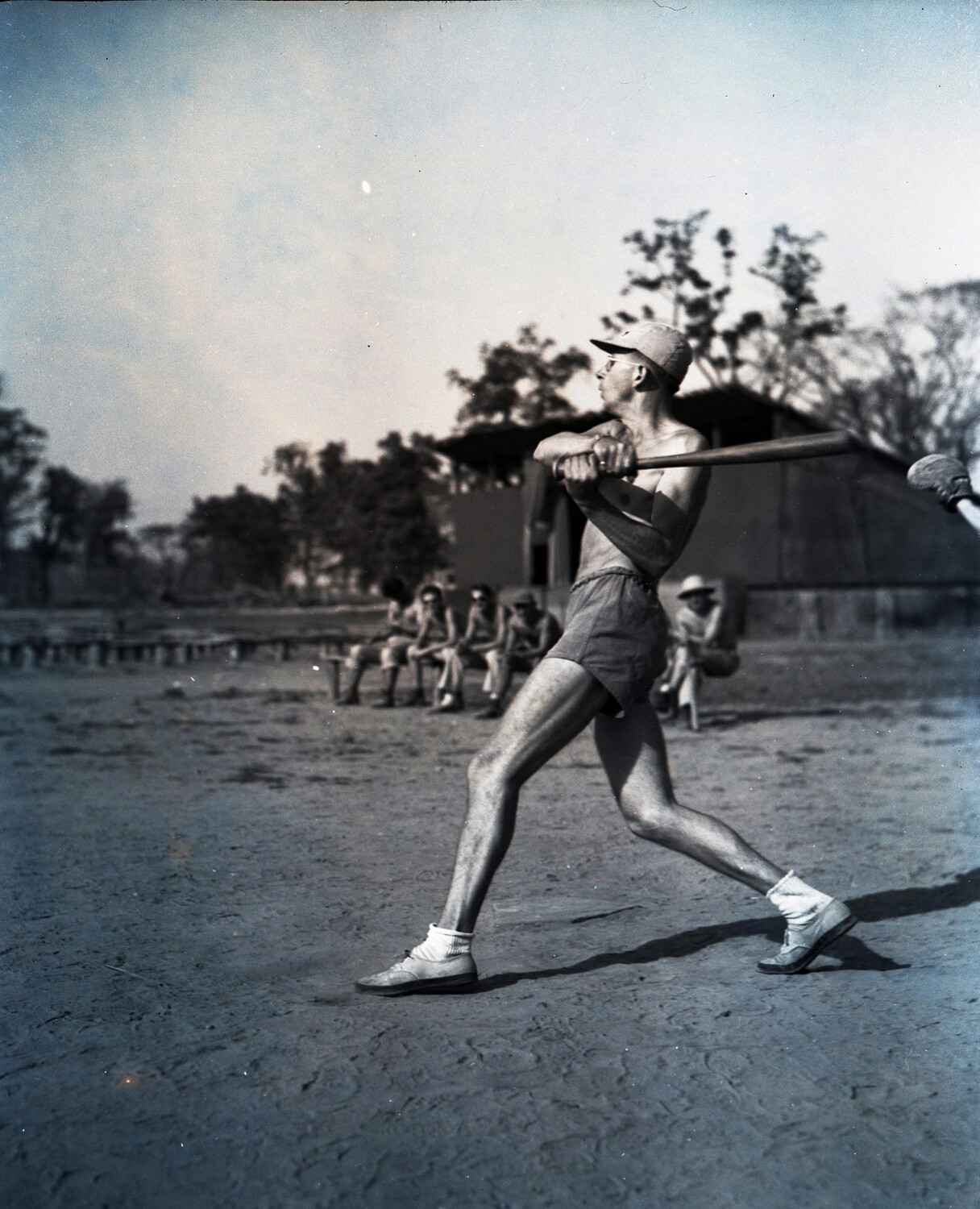 Servicemen Playing Baseball at a Forward Base, China-Burma-India Theater, WWII