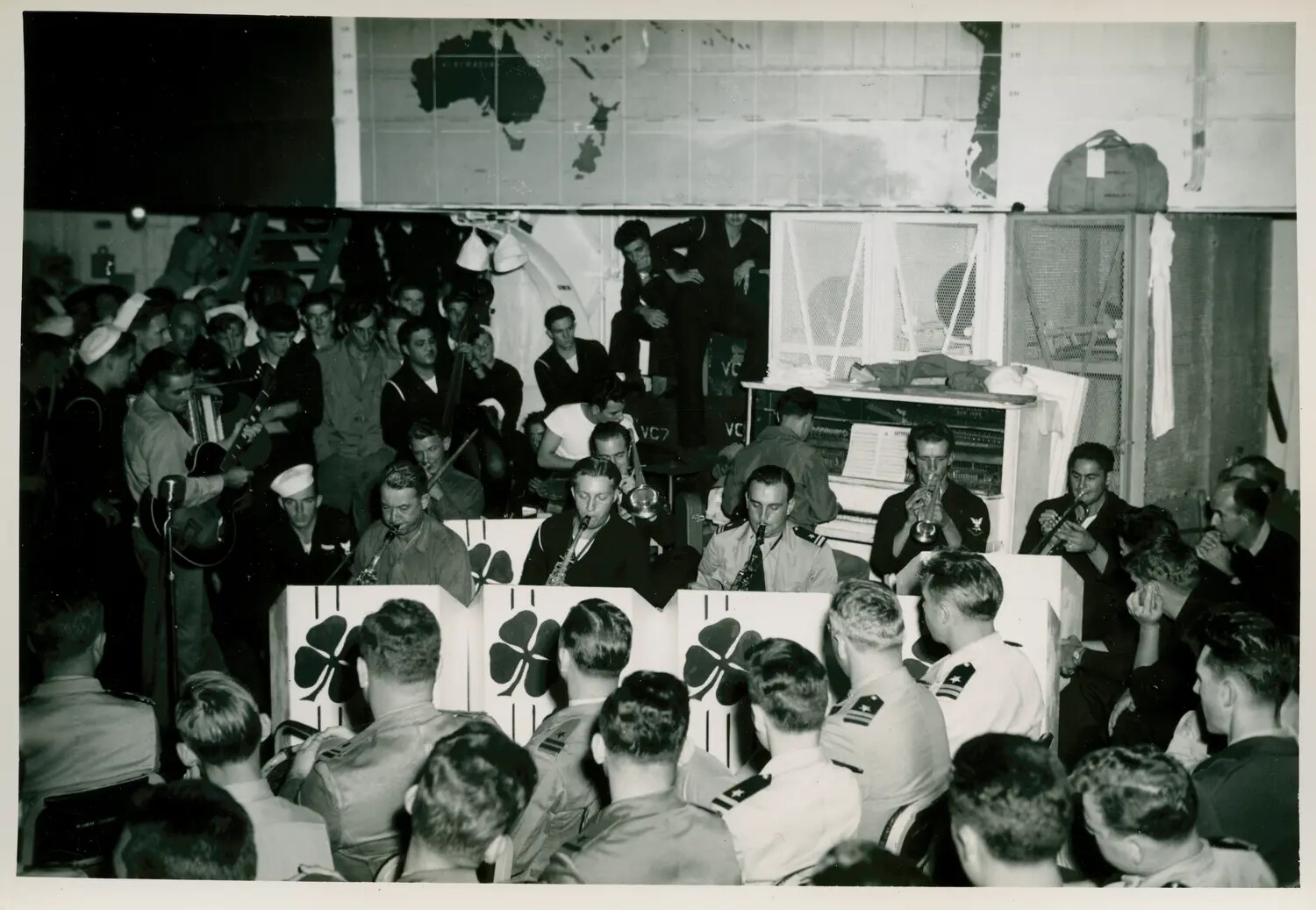 Ship's Band Performing Aboard USS Petrof Bay (CVE-80), World War II