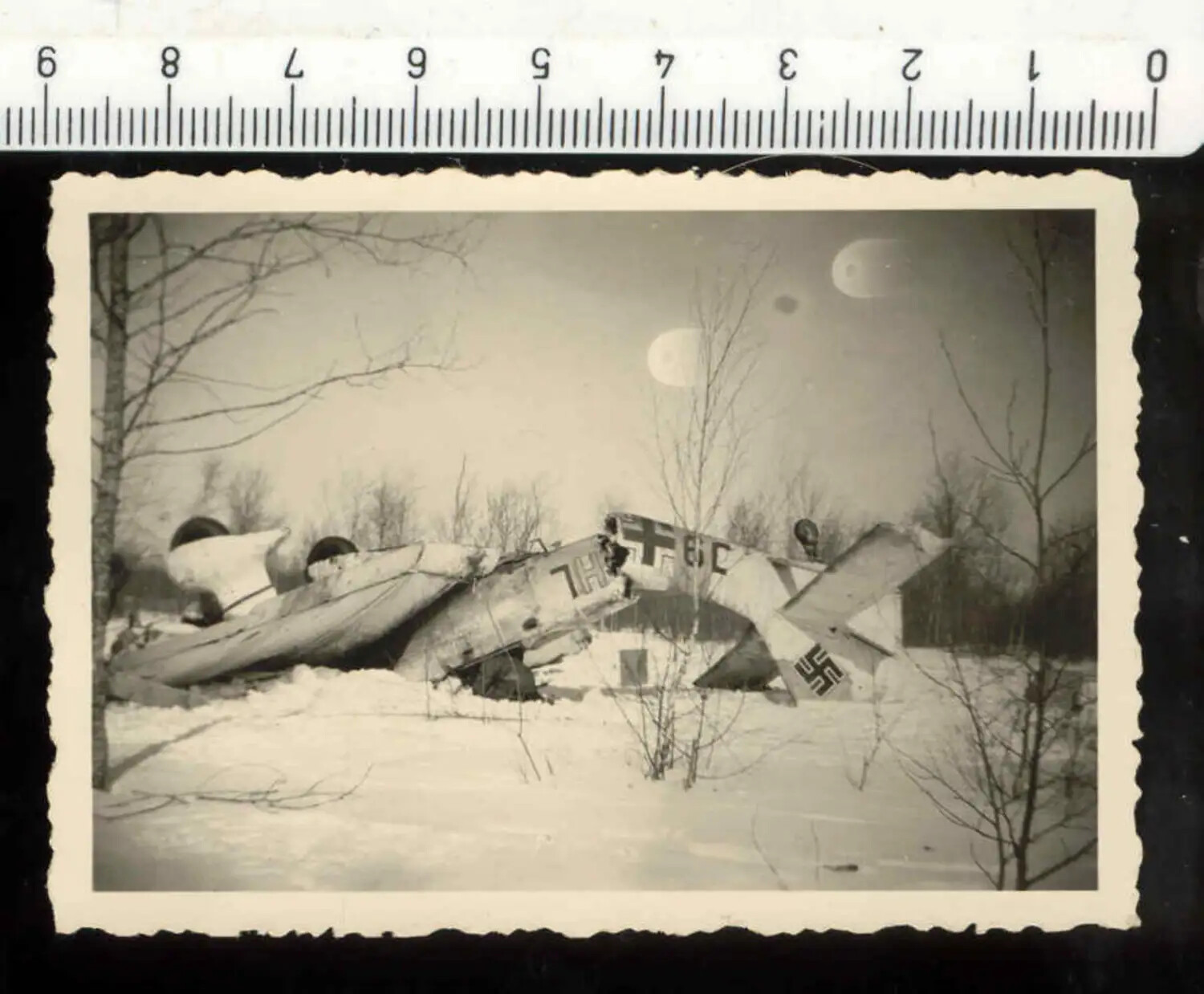 Crashed German Luftwaffe Aircraft in Snow, Eastern Front, WWII