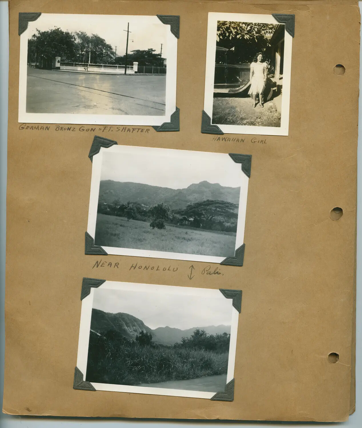Scrapbook Page: Fort Shafter, Honolulu, and the Pali — Hawaii Album