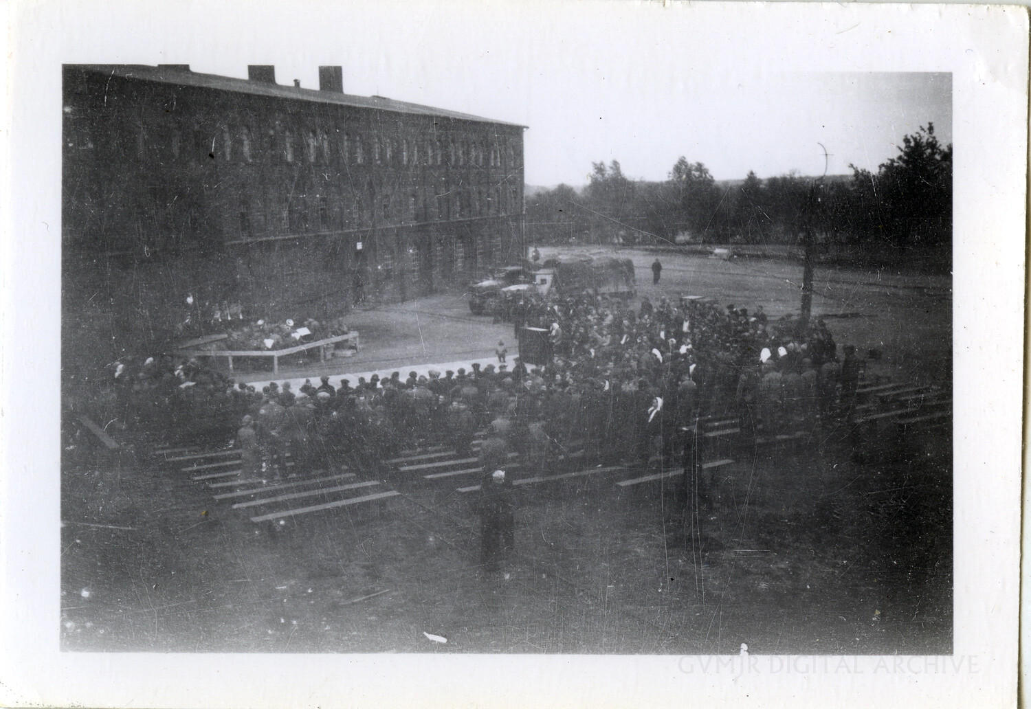 Formation Ceremony of 101st Airborne Division Troops in Courtyard