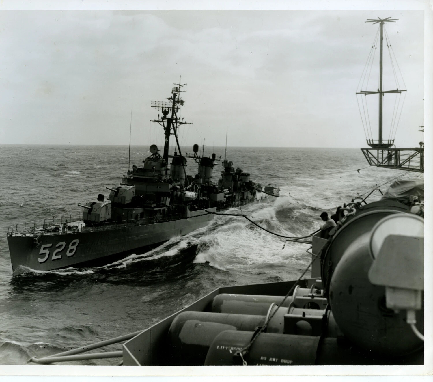 USS Mullany (DD-528) Alongside During Underway Replenishment, Vietnam War Era
