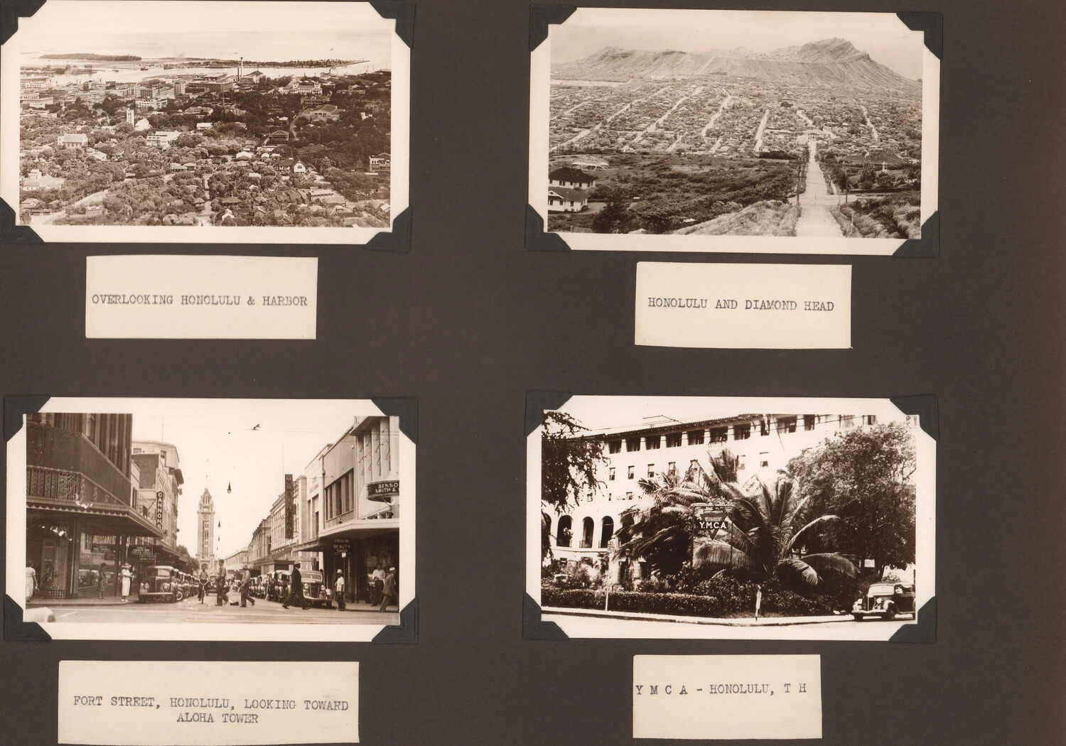 Album Page of Honolulu, Hawaii Views (Mislabeled 'Japan' Folder)