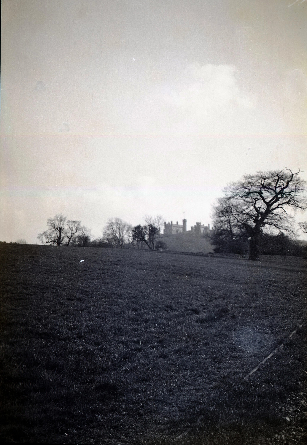 Rural Landscape with Distant Manor House, WWI-Era England/France Negatives