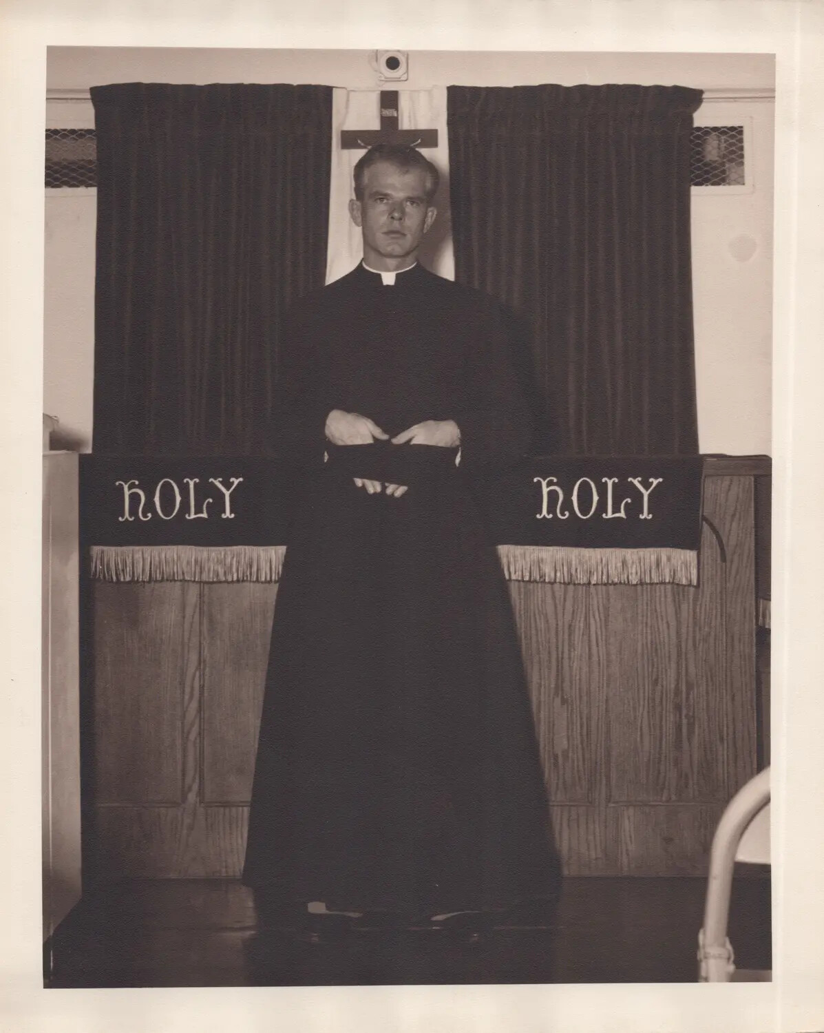 Portrait of a Clergyman at Chapel Altar, WWII Era