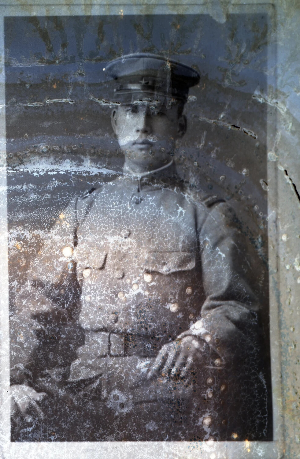 Deteriorated Military Portrait Photograph, Captured Japanese Materials Collection, CBI Theater