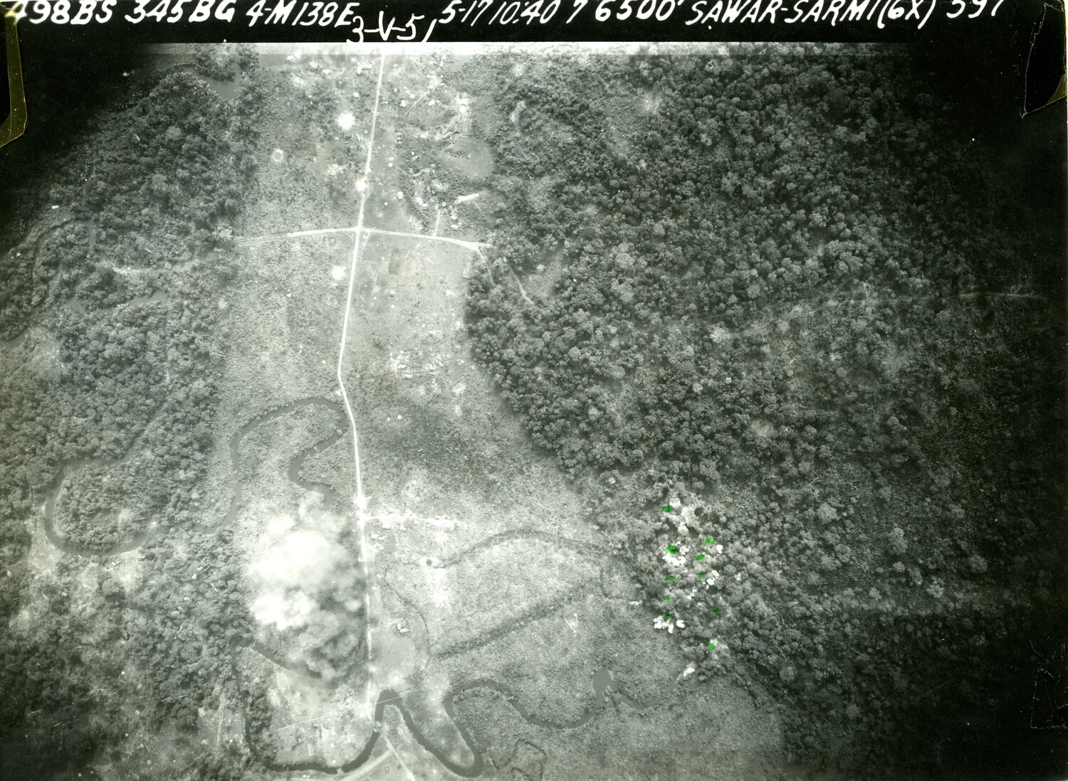 Vertical Aerial Reconnaissance Photo, Sawar-Sarmi Target Area, New Guinea — 498th BS, 345th BG