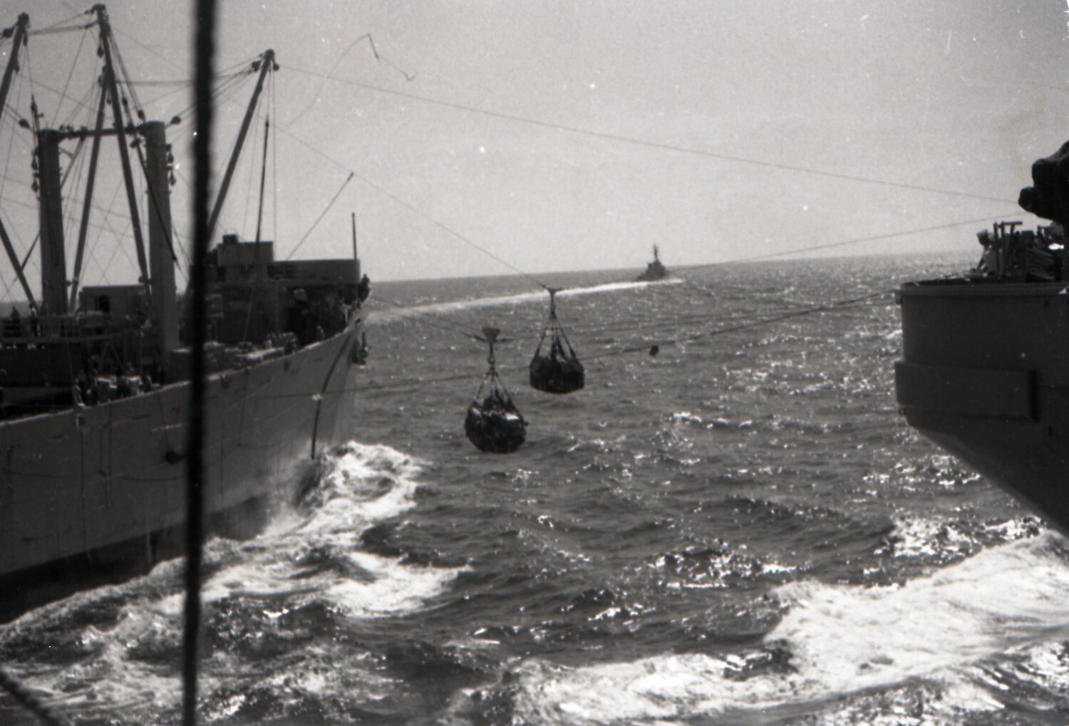 Underway Replenishment Between USS Yorktown and USS Zelima (AF-49) at Sea
