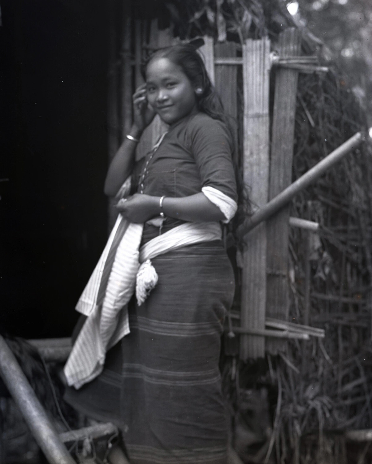 Portrait of a Young Woman in Traditional Dress, Burma/CBI Theater, WWII Era