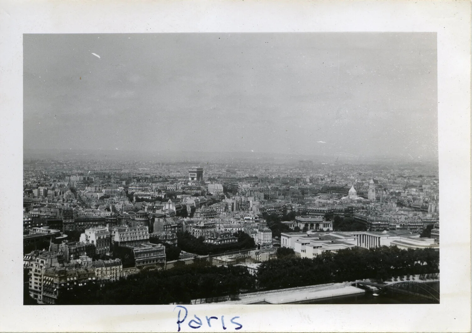 Aerial View of Paris from Elevated Vantage Point, 44th Infantry Division Album (Norman Baget), WWII Era