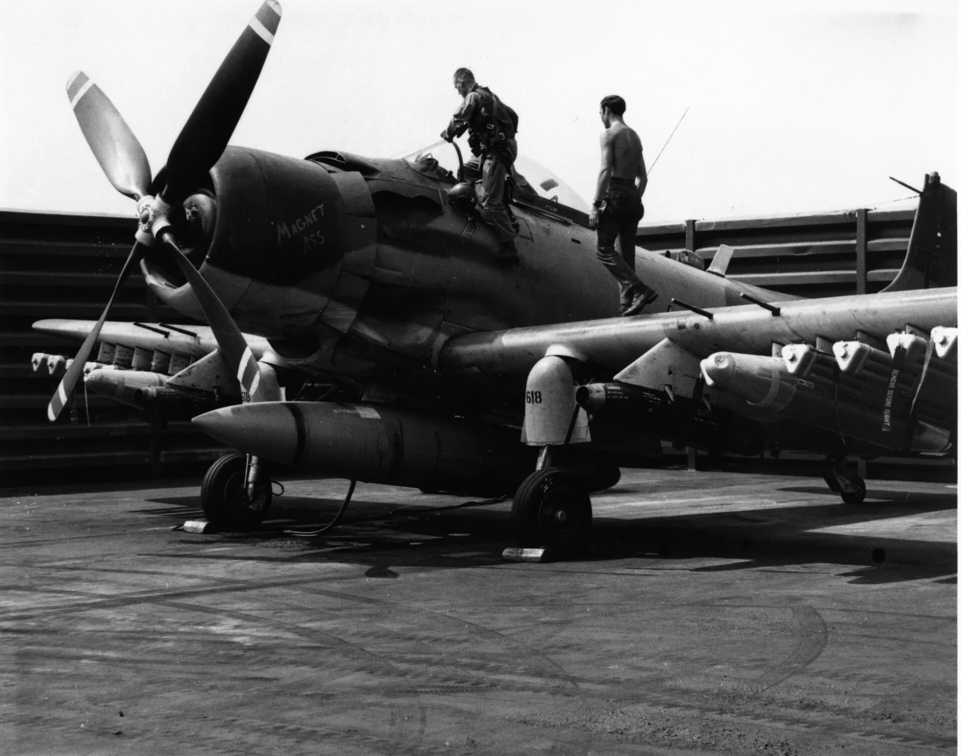 Pilot Boarding A-1 Skyraider "Magnet Ass" (618), Vietnam War Flight Line