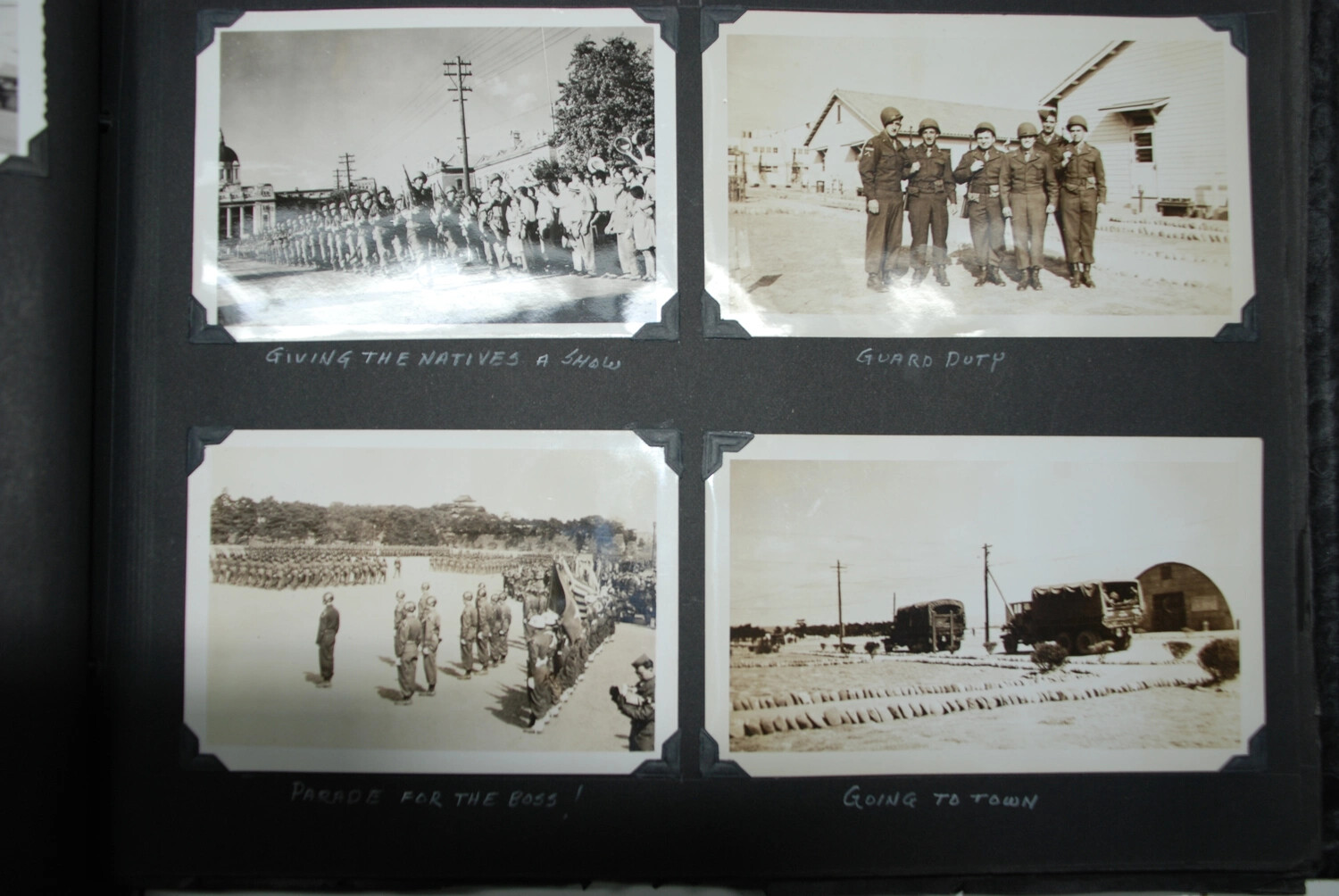 Album Page: Guard Duty and Parade Ceremonies, US Occupation Troops in Japan