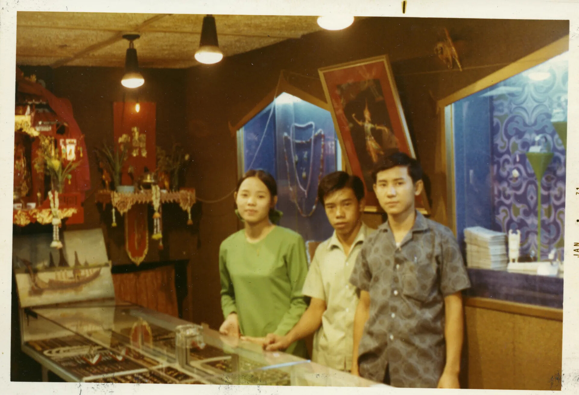 Shop Staff at a Thai Jewelry Store, January 1971